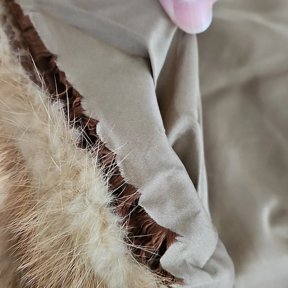 Vintage real mink shawl wrap with pockets S/M/L